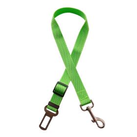 Adjustable Pet Cat Dog Car Seat Belt Pet Seat Vehicle Dog Harness Lead Clip Safety Lever Traction Dog Collars Dogs Accessoires Pets Products (Color: Green)