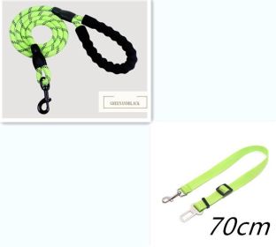 Reflective Dog Leash Nylon Pet Dog Leash Rope For Small Medium Large Dogs Walking Training Pet Suppiles (Option: Green set)