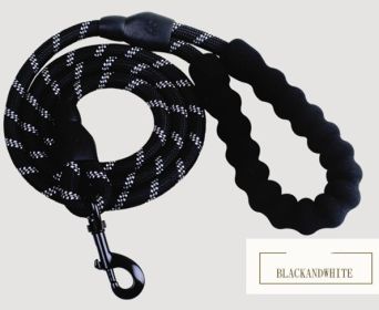 Reflective Dog Leash Nylon Pet Dog Leash Rope For Small Medium Large Dogs Walking Training Pet Suppiles (Option: Black and white)